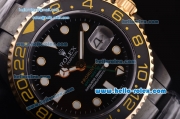 Rolex GMT Master II Swiss 3186 Automatic Full PVD with Gold Bezel and Black Dial
