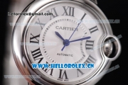 Cartier Ballon Bleu De Mideum Swiss Quartz Stainless Steel Case/Bracelet with White Dial and Roman Numeral Markers