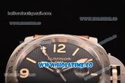 Panerai Luminor GMT PAM 029 Asia Automatic Steel Case with Black Dial Brwon Leather Strap and Stick/Arabic Numeral Markers