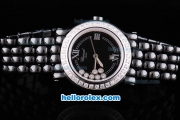 Chopard Full Ceramic Swiss ETA Quartz Movement with Black Dial and Diamond Bezel