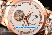 Vacheron Constantin Patrimony Tourbillon Rose Gold/Steel Case with White Dial and Diamonds Markers