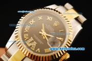 Rolex Datejust Automatic Movement ETA Coating Case with Chocolate Dial and Two Tone Strap