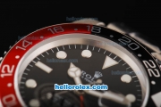 Rolex GMT-Master II Swiss ETA 2836 Automatic Movement Full Steel with Black/Red Bezel and White Markers