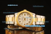 Rolex Datejust Automatic Two Tone with Gold Bezel,White Dial and Gold Roman Marking