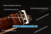 Audemars Piguet Royal Oak 41mm White Dial Automatic Clone Ap 3120 Movement Brown Leather Strap 15400ST.OO.1220ST.02 JH