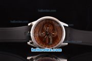 Tag Heuer Mikrogirder 2000 Chronograph Miyota Quartz Steel Case with Brown Dial and Black Rubber Strap