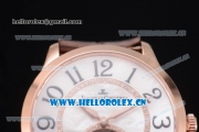 Jaeger-LECoultre Master Grande Tourbillon Swiss Tourbillon Automatic Rose Gold Case with White Dial and Brown Leather Strap (FT)