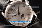 Jaeger-LECoultre Master Calendar 9015 Auto Steel Case with Grey Dial and Black Leather Strap