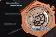 Hublot Big Bang King Swiss Valjoux 7750-CHG Automatic Rose Gold Case with Black Dial Rubber Strap and Stick Markers