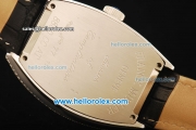 Franck Muller Casablanca Automatic Movement Steel Case with Black Dial and Black Leather Strap