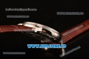 BlancPain Villeret Ultraplate Remontage Automatique Miyota 9015 Automatic Steel Case with Brown Dial and Stick Markers