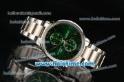 IWC Portuguese Chrono Miyota Quartz Full Steel with Green Dial and Arabic Numeral Markers