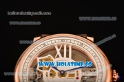 Cartier Rotonde De Cartier Asia Automatic Rose Gold Case with Black Skeleton Dial and White Inner Bezel