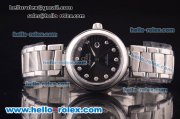 Omega Ladymatic Swiss ETA 2671 Automatic Full Steel with Black Dial and Diamond Markers