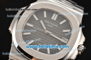 Patek Philippe Nautilus Miyota 9015 Automatic Full Steel with Dark Grey Dial and White Stick Markers