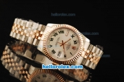 Rolex Datejust Automatic Movement ETA Coating Case with White Dial and Two Tone Strap-36mm