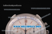Vacheron Constantin Historiques Cornes de Vache 1955 Chronograph Copy Venus 75 Manual Winding Steel Case with White Dial Stick Markers and Black Leather Strap