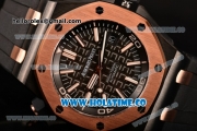 Audemars Piguet QEII Cup 2014 Royal Oak Offshore Diver Limited Edition Swiss ETA 2824 Automatic Swiss ETA 2824 Automatic PVD Case with Rose Gold Bezel and Black Dial (NOOB)