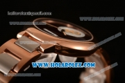 Cartier Rotonde De Miyota Quartz Two Tone Case/Bracelet with Brown Dial