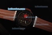 Hublot Big Bang King Chronograph Miyota Quartz Movement Chocolate Dial with Brown Rubber Strap