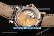 Breguet Marine Big Date Clone Breguet Automatic Steel Case with Blue Dial and Black Leather Strap