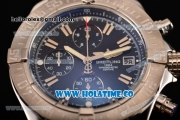 Breitling Avenger Seawolf Miyota Quartz Steel Case with Black Dial Silver Stick Markers and Black Rubber Strap
