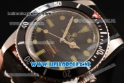 Rolex Submariner Vintage Asia 2813 Automatic Steel Case with Black Dial Dot Markers and Black Nylon Strap