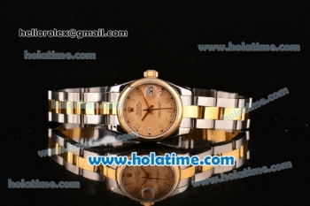 Rolex Datejust Lady Swiss ETA 2671 Automatic Two Tone with Champagne Dial and Arabic Numeral Markers