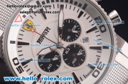 Ferrari Chronograph Miyota Quartz Full Steel with White Dial and Three Black Subdials