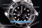 Rolex Deepsea Sea Dweller Ocean Swiss ETA 2836 Automatic Steel Case with Black Dial Black Rubber Strap and Dot Markers - 1:1 Original (NOOB)