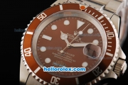 Rolex Submariner Swiss ETA 2836 Automatic Movement Full Steel Case/Strap with Brown Dial and Brown Bezel