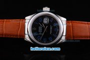 Rolex Datejust working Chronograph Automatic Movement with Black Dial-Blue Number Markers