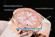 Hublot Big Bang Clone HUB4100 Automatic Rose Gold Case with White Rubber Strap and White Dial - 1:1 Original (TW)