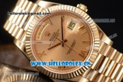 Rolex Day Date II Swiss ETA 2836 Automatic Yellow Gold Case/Bracelet with Yellow Gold Dial and Roman Numeral Markers (BP)