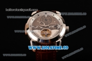 Ulysse Nardin Skeleton Tourbillon Manufacture Asia Automatic Steel Case with Brown/White Dial and Brown Leather Strap