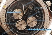 Breitling Chronomat Evolution Working Chronograph Quartz with Black Dial and Silver Number Marking-SS Strap
