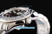 Rolex Yacht-Master Oyster Perpetual Automatic White Graduated Bezel with Black Dial and White Marking-Small Calendar