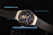 Hublot Big Bang Swiss Tourbillon Manual Winding Movement Steel Case with Black Ceramic Bezel and Black Rubber Strap