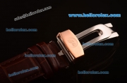 Breguet Classique 2813 Automatic Rose Gold Case with White Dial and Brown Leather Strap-ETA Coating