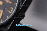 Bell & Ross BR 01-92 Asia ETA 2892 Movement Black carbon dial, Orange- Marking and Black Bezel