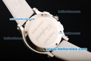 Chopard Happy Sport Chronograph Miyota Quartz Movement Steel Case with White Dial and White Rubber Strap