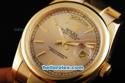 Rolex Day-Date Oyster Perpetual Automatic Full Gold Case/Strap with Gold Dial and Stick Marker