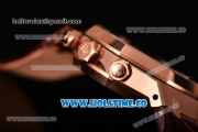 Audemars Piguet Royal Oak Chrono 41MM Swiss Valjoux 7750 Automatic Rose Gold Case with White Dial Stick Markers and Brown Leather Strap (EF)