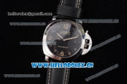 Panerai Luminor Marina 1950 3 Days Clone P.9000 Automatic Steel Case with Black Dial and Arabic Numeral Markers Black Leather Strap (ZF)