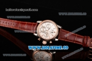 Patek Philippe Grand Complication Chrono Miyota OS20 Quartz Steel Case with White Dial and Rose Gold Bezel