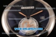 Cartier Rotonde De Miyota Quartz Steel Case/Bracelet with Black Dial