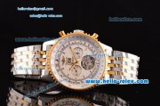 Breitling Navitimer Tourbillon AutomaticTwo Tone Case/Strap with White Dial and Stick Markers