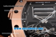 Richard Mille RM 69 Erotic Tourbillon Miyota 9015 Automatic Rose Gold Case with Skeleton Dial Black Rubber Strap and Dot Markers