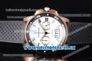 Cartier Calibre de Cartier Diver Japanese Miyota OS20 Quartz Rose Gold Case with White Dial Roman Markers and Black Rubber Strap