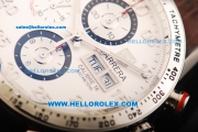 Tag Heuer Carrera Calibre 16 Swiss Valjoux 7750 Automatic Movement Steel Case with White Dial and Brown Leather Strap